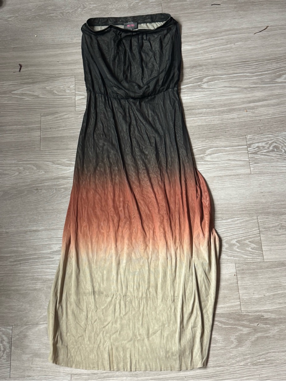 For Cynthia Black to Rust to Cream Ombre Maxi Dress